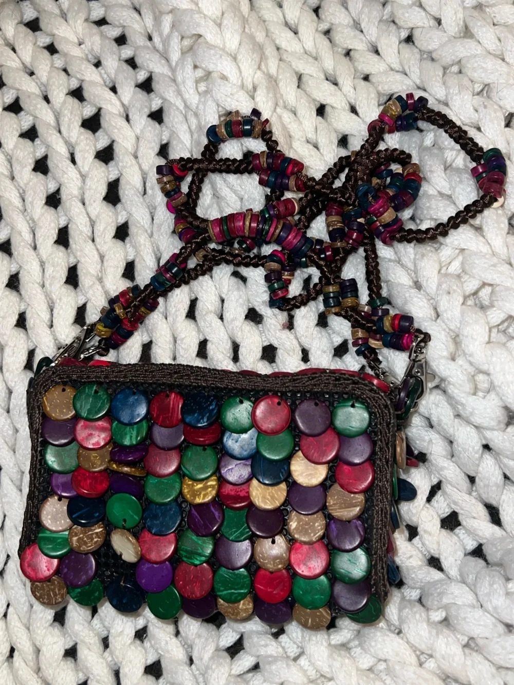 Boho Multicolor Sequin Crossbody Bag